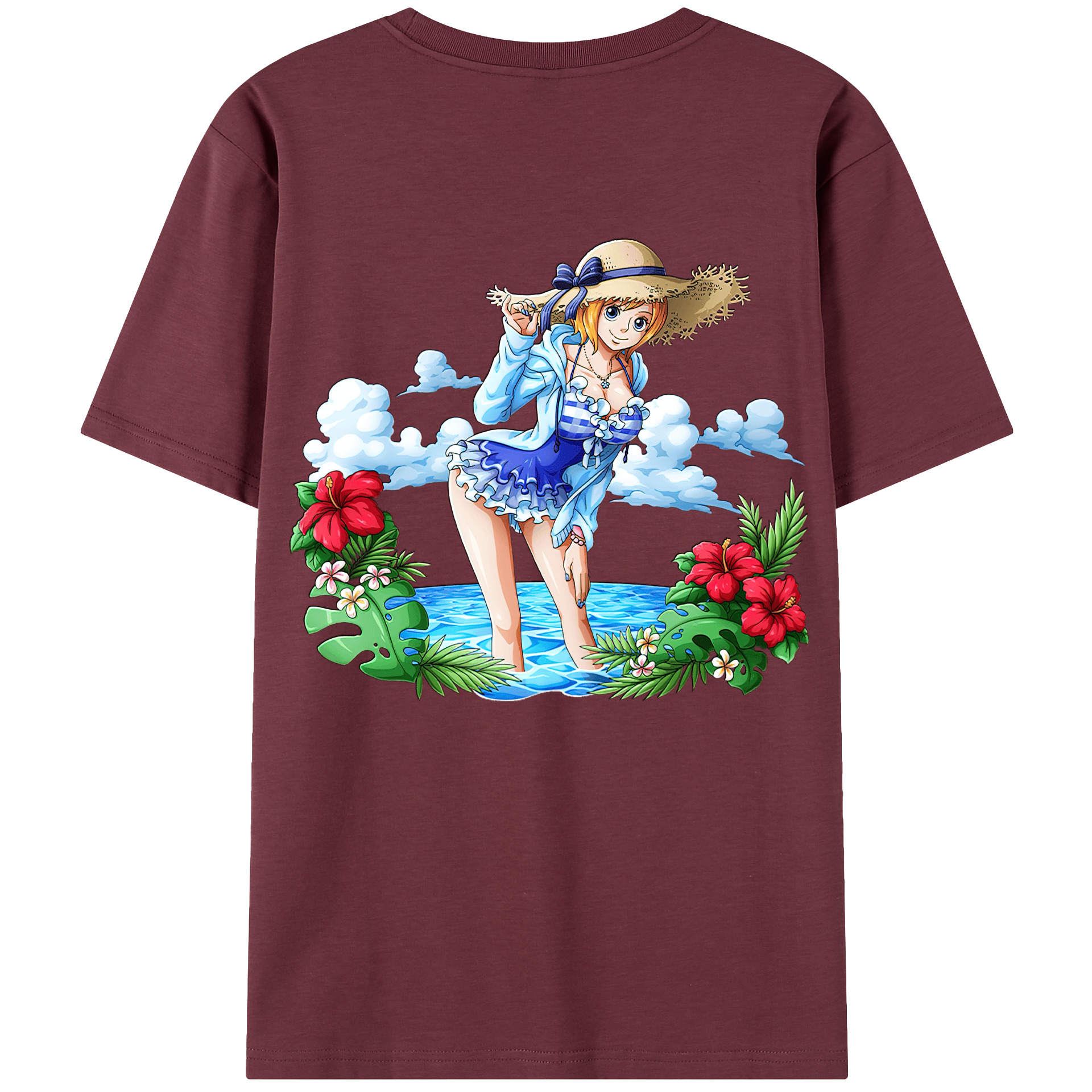 ワンピース ナミ ONE PIECE Nami 綿100％半袖Tシャツ（背面プリント）